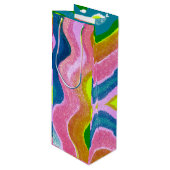 Wavy Colors Geschenktüte Für Weinflaschen (Vorderseite Schrägansicht)