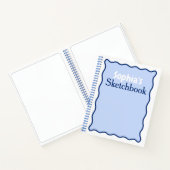 Wavy Curve Modern Personalisiert Name Sketchbook Notizblock (Innenseite)
