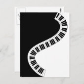 Wavy Curve Piano Keyboard Postkarte (Vorne/Hinten)