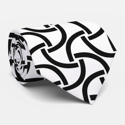 Wavy Curved Lines Krawatte (Gerollt)