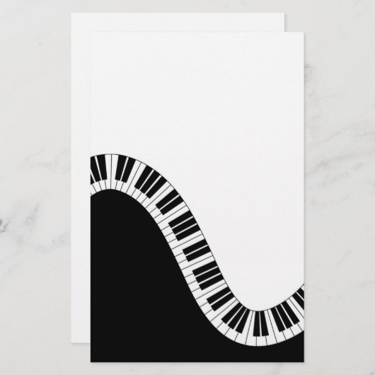 Wavy Curved Piano Keys Briefpapier (Vorne/Hinten)