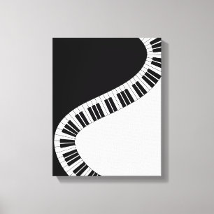 Wavy Curved Piano Keys Leinwanddruck