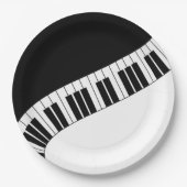 Wavy Curved Piano Keys Pappteller (Vorderseite)