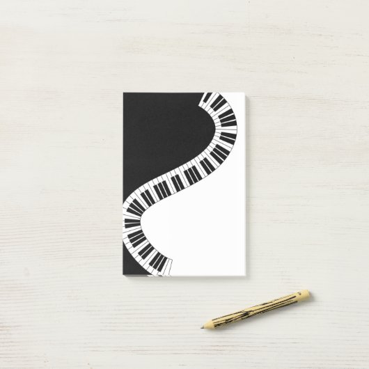 Wavy Curved Piano Keys Post-it Klebezettel (Auf Schreibtisch)
