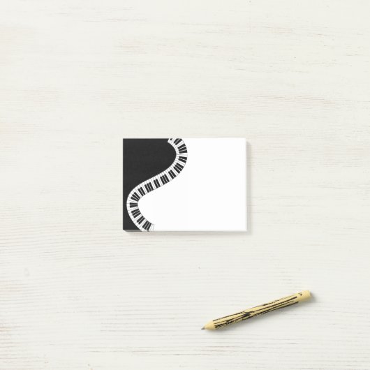 Wavy Curved Piano Keys Post-it Klebezettel (Auf Schreibtisch)
