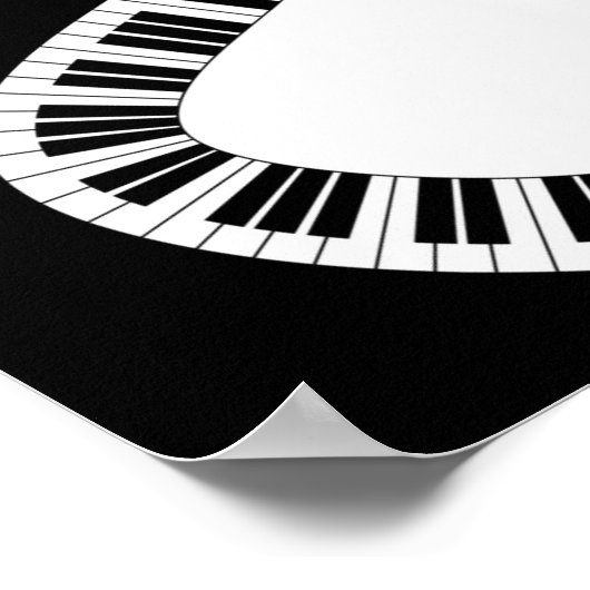 Wavy Curved Piano Keys Poster (Ecke)