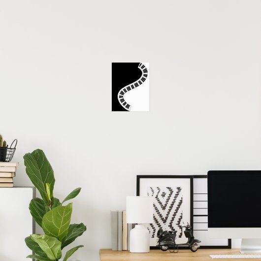 Wavy Curved Piano Keys Poster (Heimbüro)