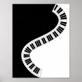 Wavy Curved Piano Keys Poster (Vorne)
