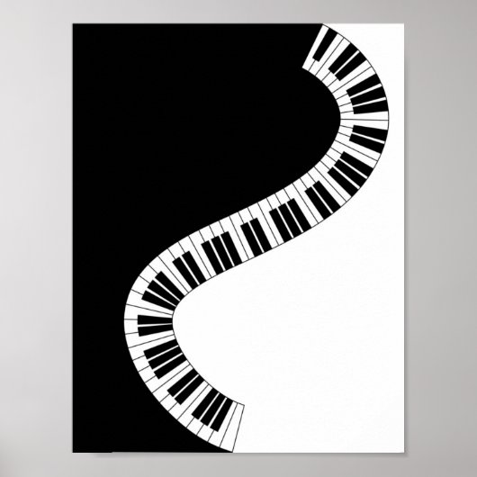 Wavy Curved Piano Keys Poster (Vorne)