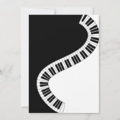 Wavy Curved Piano Keys Wedding Einladung (Rückseite)