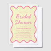 Wavy Curvy Fett Pink und Gelb Brautparty Pergament Einladungen (Versetzt)