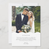 Wavy Curvy Foto W Note Wedding Dankeskarte (Rückseite)