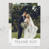 Wavy Curvy Foto W Note Wedding Dankeskarte (Vorne/Hinten)