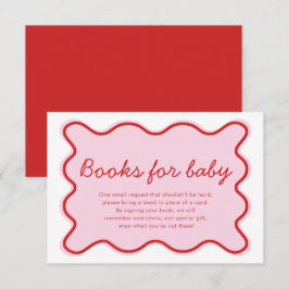 Wavy Curvy Pink and Red Baby Showbücher für Baby Einladung