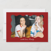 Wavy Deep Red Old Money Bridesmaid Proposal Card Einladung (Rückseite)