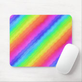 Wavy Diagonal farbenfrohe Regenbogendesign Mousepad (Mit Mouse)