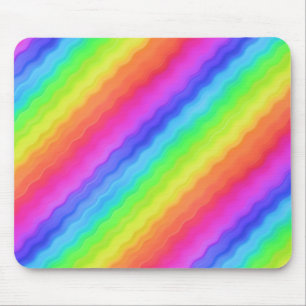 Wavy Diagonal farbenfrohe Regenbogendesign Mousepad