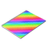 Wavy Diagonal farbenfrohe Regenbogendesign Notizblock (Linke Seite)