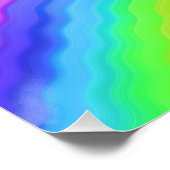 Wavy Diagonal farbenfrohe Regenbogendesign Poster (Ecke)