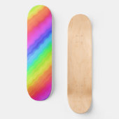 Wavy Diagonal farbenfrohe Regenbogendesign Skateboard (Vorderseite)