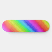 Wavy Diagonal farbenfrohe Regenbogendesign Skateboard (Horizontal)