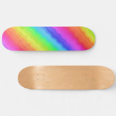 Wavy Diagonal farbenfrohe Regenbogendesign Skateboard (Horizontal)