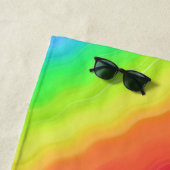 Wavy Diagonal farbenfrohe Regenbogendesign Strandtuch (Beispiel)