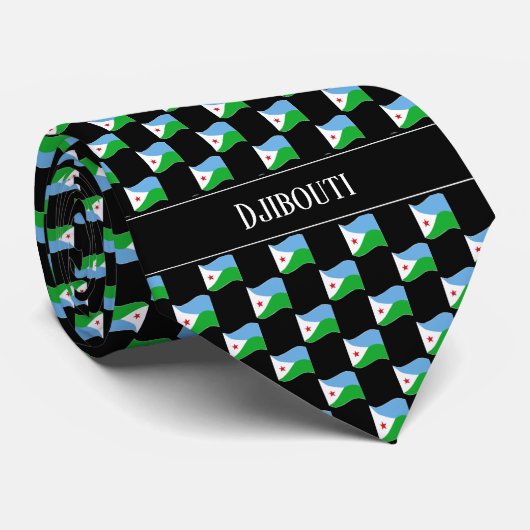 Wavy Djibouti Flag Pattern Krawatte (Gerollt)