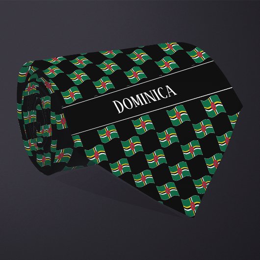 Wavy Dominica Flag Pattern Krawatte