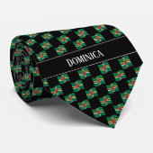 Wavy Dominica Flag Pattern Krawatte (Gerollt)