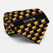 Wavy Ecuador Flag Pattern Krawatte (Gerollt)