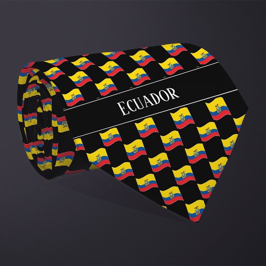 Wavy Ecuador Flag Pattern Krawatte