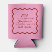 Wavy Edge Pink und Rot Pop Champagne Bridal Dosenkühler (Vorderseite)