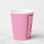 Wavy Edge Pink und Rot Pop Champagne Bridal Pappbecher (Rechts)