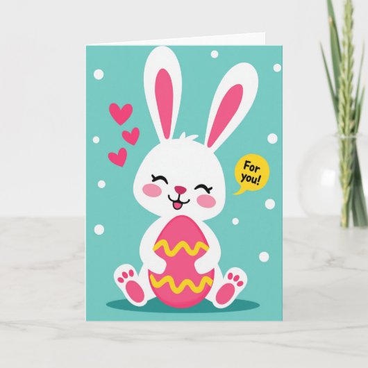 Wavy Egg Bunny For You Card Karte (Vorderseite)