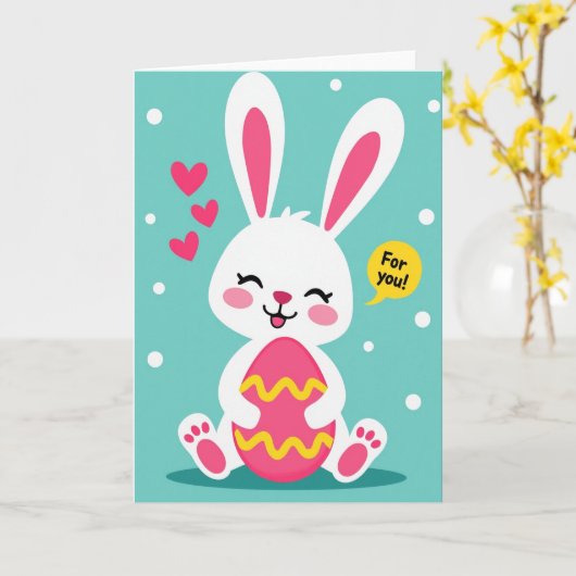 Wavy Egg Bunny For You Card Karte (Gelbe Blume)