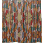 Wavy Einzigartiges Muster mit rosa orange-braun-gr Duschvorhang (Vorderseite)