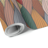 Wavy Einzigartiges Muster mit rosa orange-braun-gr Geschenkpapier (Rolleneckpunkt)