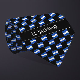 Wavy El Salvador Flag Pattern Krawatte