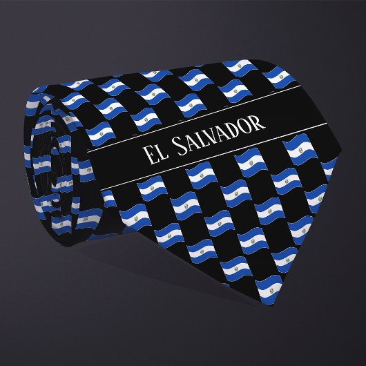 Wavy El Salvador Flag Pattern Krawatte