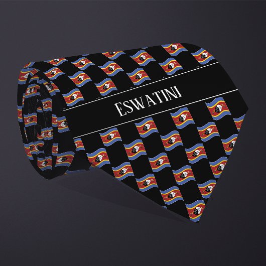 Wavy Eswatini Flag Muster Krawatte