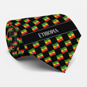 Wavy Ethiopia Flag Pattern Krawatte (Gerollt)