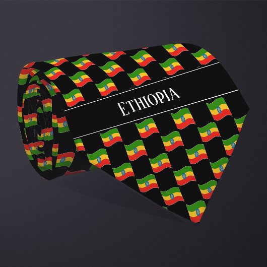Wavy Ethiopia Flag Pattern Krawatte