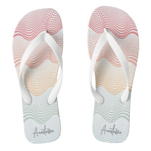 Wavy farbige Streifen mit Ihrem Namen   elegant Badesandalen