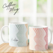 Wavy farbige Streifen mit Ihrem Namen | elegant Kaffeetasse