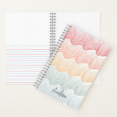 Wavy farbige Streifen mit Ihrem Namen | elegant Notizblock (Innen)