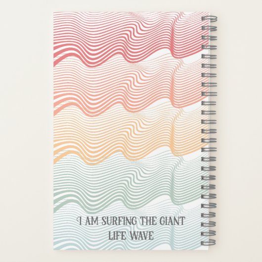 Wavy farbige Streifen mit Ihrem Namen | elegant Notizblock (Rückseite)