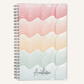 Wavy farbige Streifen mit Ihrem Namen | elegant Notizblock (Vorderseite)