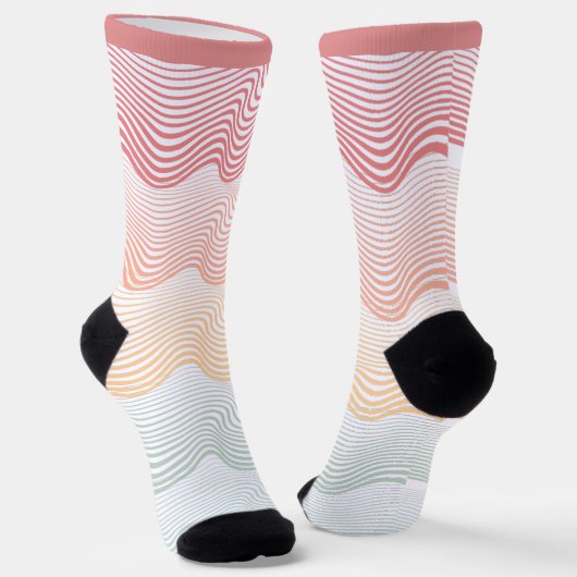 Wavy farbige Streifen mit Ihrem Namen | elegant Socken (Gewinkelt)