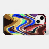 Wavy Fiesta Colors Pattern iPhone Hülle (Rückseite (Horizontal))